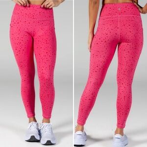 Senita Athletics High Waisted Vinyasa 7/8 Leggings - Hibiscus Terrazzo